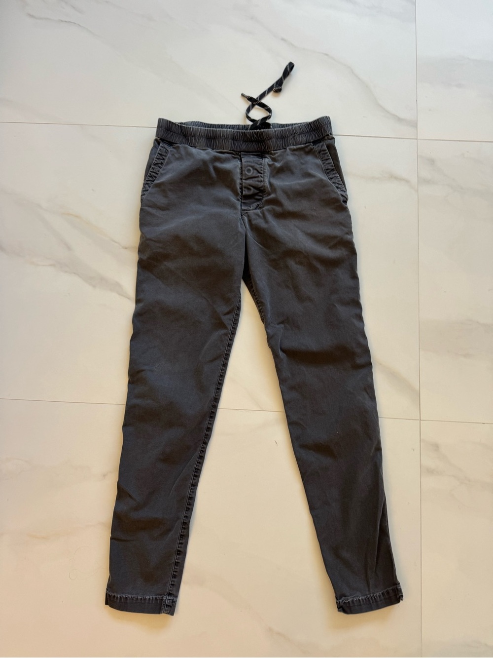 James Perse Men's Drawstring Chinos - Charcoal